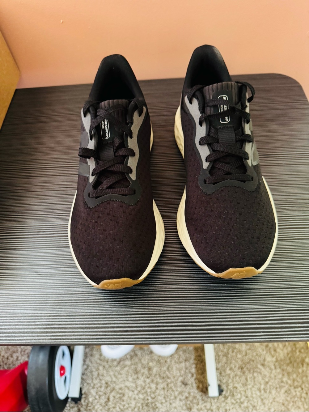 New Balance Black Sneakers with Cream and Tan Accents
